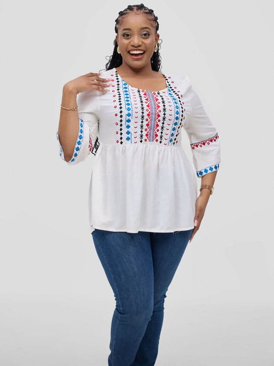 Zuana Fame Forever Top - White / Blue