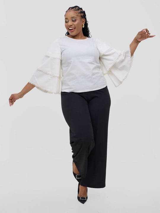 Zuana Hersnow Bell Sleeve Top - White