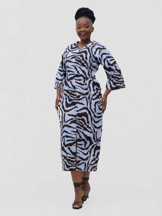 Ziza Print Dress - Blue