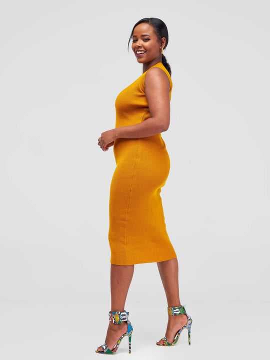 Texstyle Darli Dress - Mustard