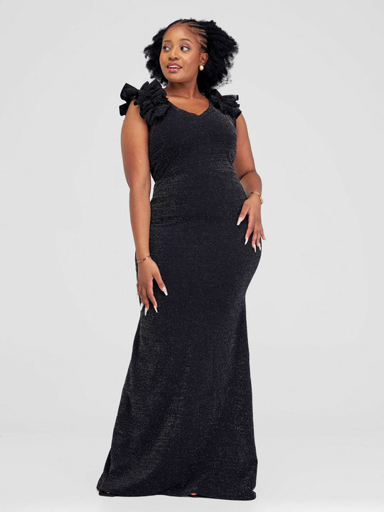 The Rose Empire Vee Gown - Versatile Elegance in Black