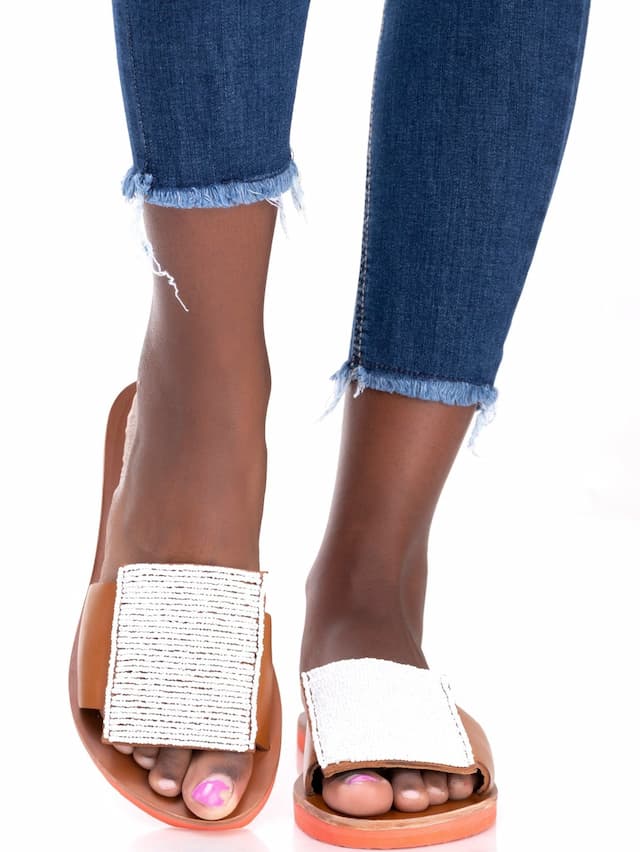 Sadiki Yin Yang Sandals - White