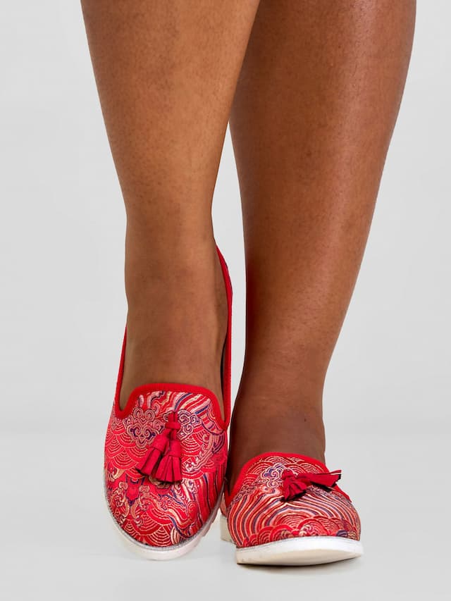Be Unique Timeless Multicolored Loafers - Red