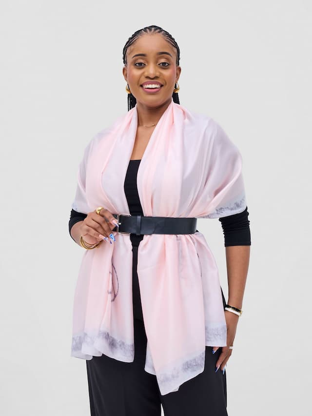 Afrodame Luxurious Silk Scarf - Pink