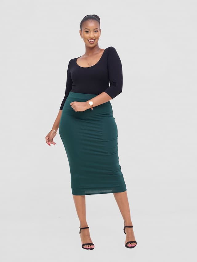 Vivo Basic Lined Capri Skirt - Dark Green