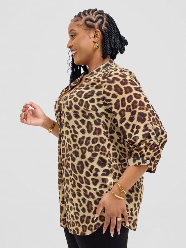 Lamazi Collections Leopard Top - Brown
