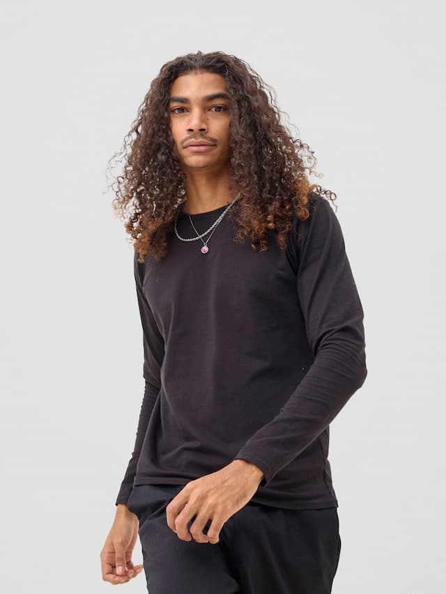 Zoya Sadira Men's Long Sleeve  T Shirt - Black