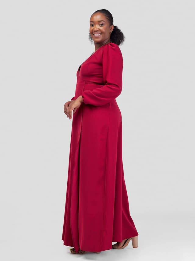 Zia Africa "Santana" Maxi Dress - Burgundy