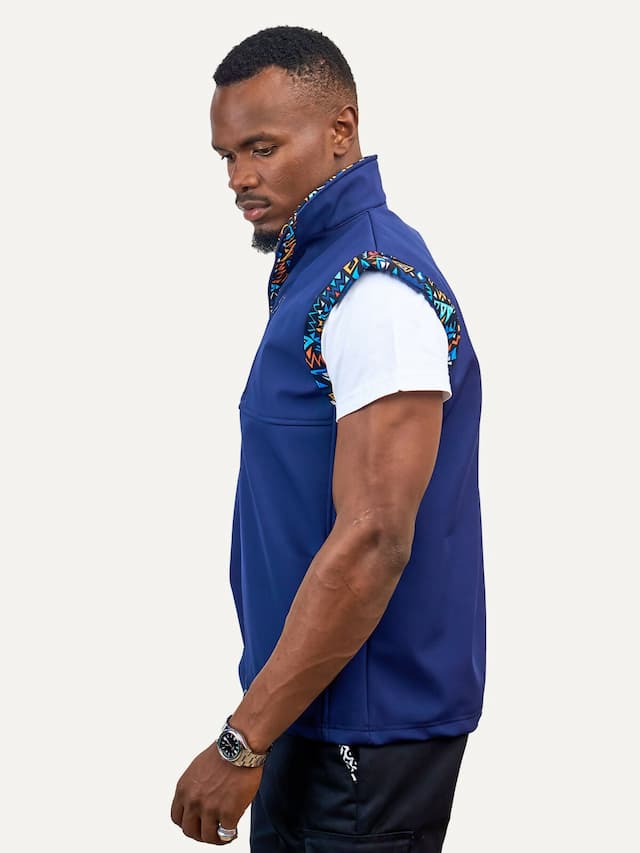 Kitu Kali Men Softshell Sleeveless Jacket - Blue
