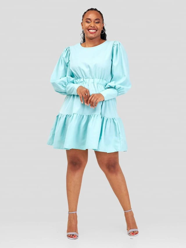 Stylish Sisters/Short and Mini Dress - Turquoise Blue