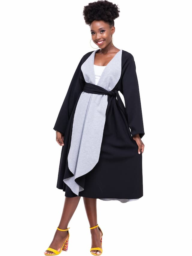Nasimiyu Coat Kimono - Black