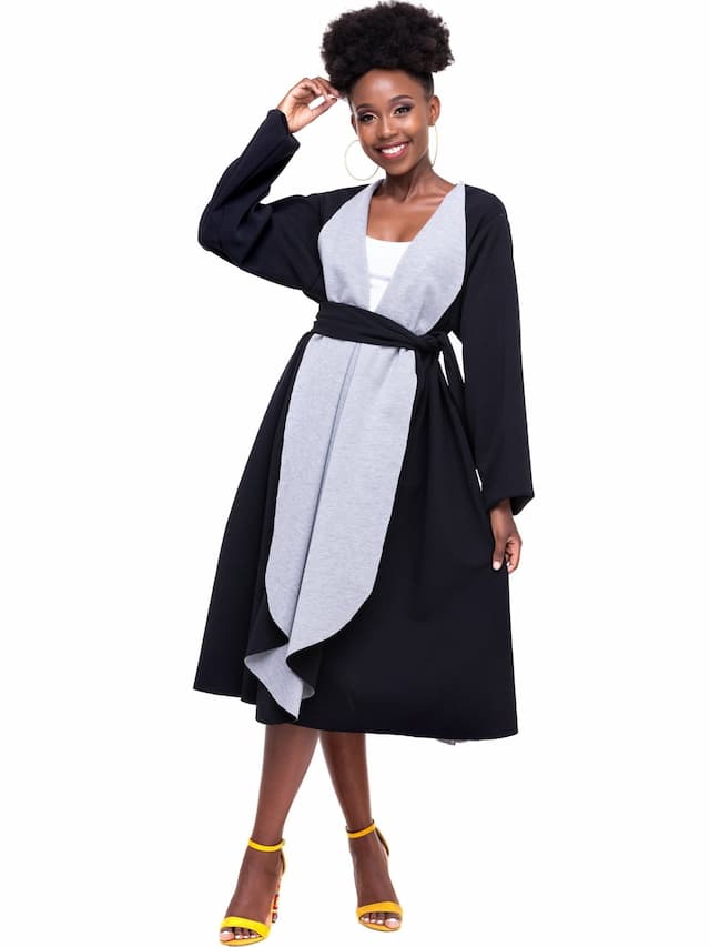Nasimiyu Coat Kimono - Black