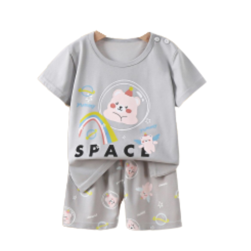 Space Bear Shorts Pajama Set 2 Pc