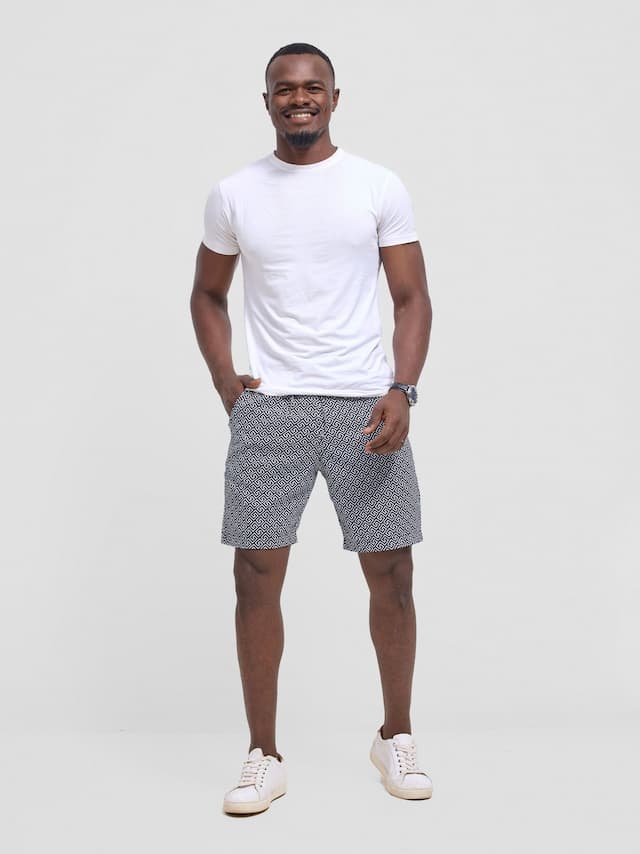 Safari Men Drawstring Shorts - Himo Print