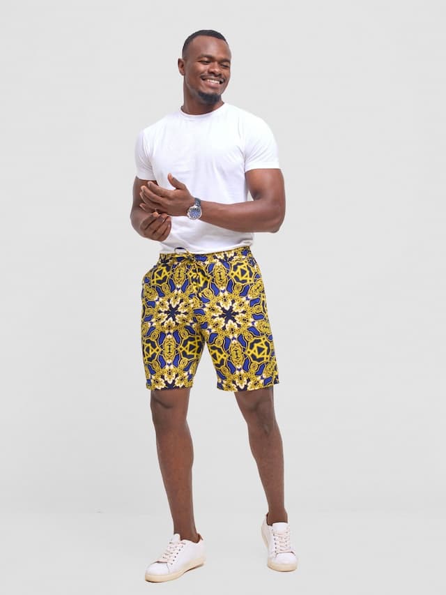 Safari Men Drawstring Shorts - Keri Print