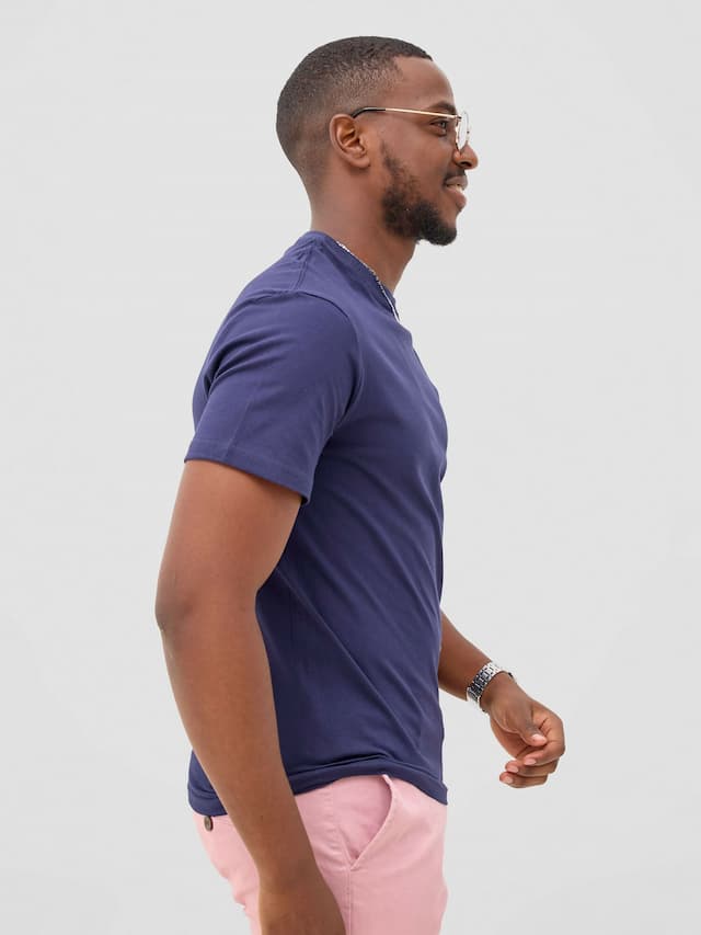 Zuria Fashions Unisex Roundneck T-shirt - Navy Blue