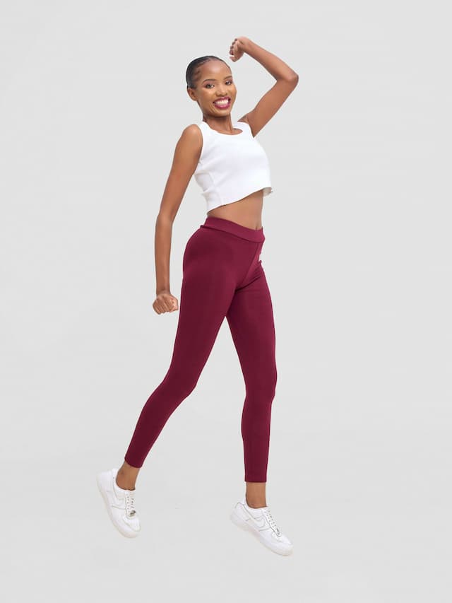 Stylish Sisters Ronde Heavy Comfy Tights Leggings - Maroon