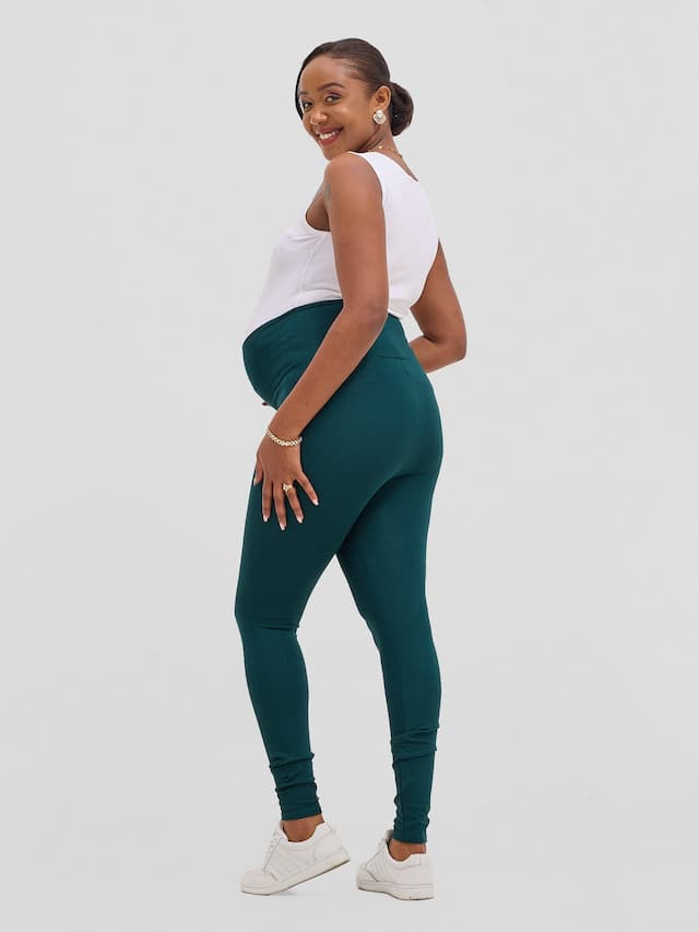 Vivo Basic Maternity Leggings - Dark Green