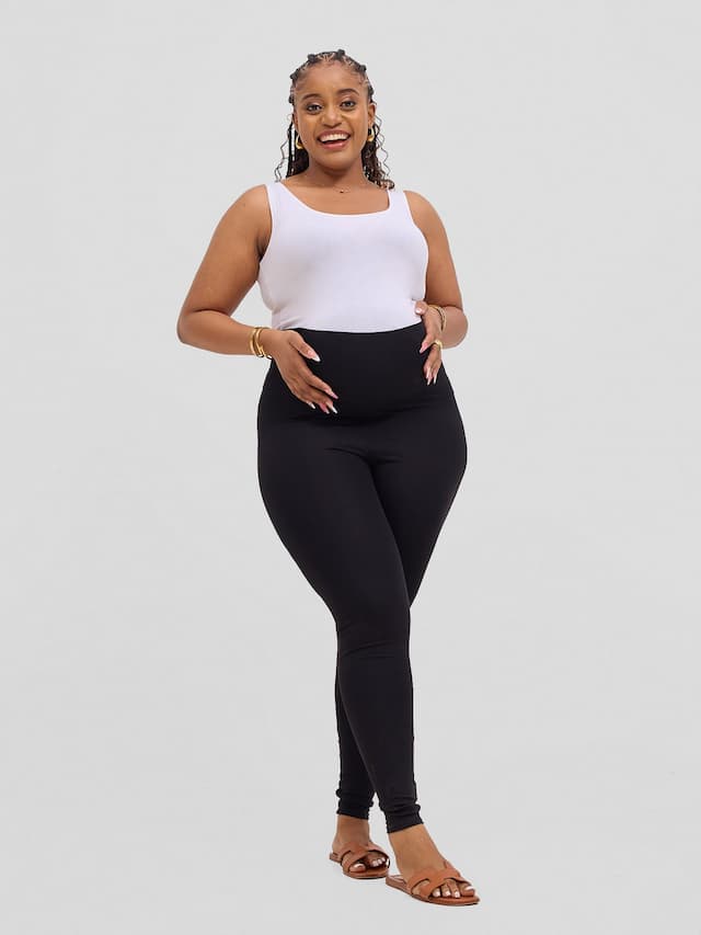 Vivo Basic Maternity Leggings - Black