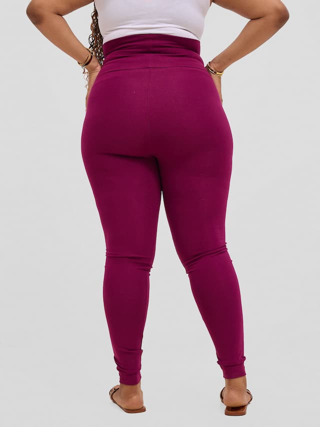 Vivo Basic Maternity Leggings - Burgundy