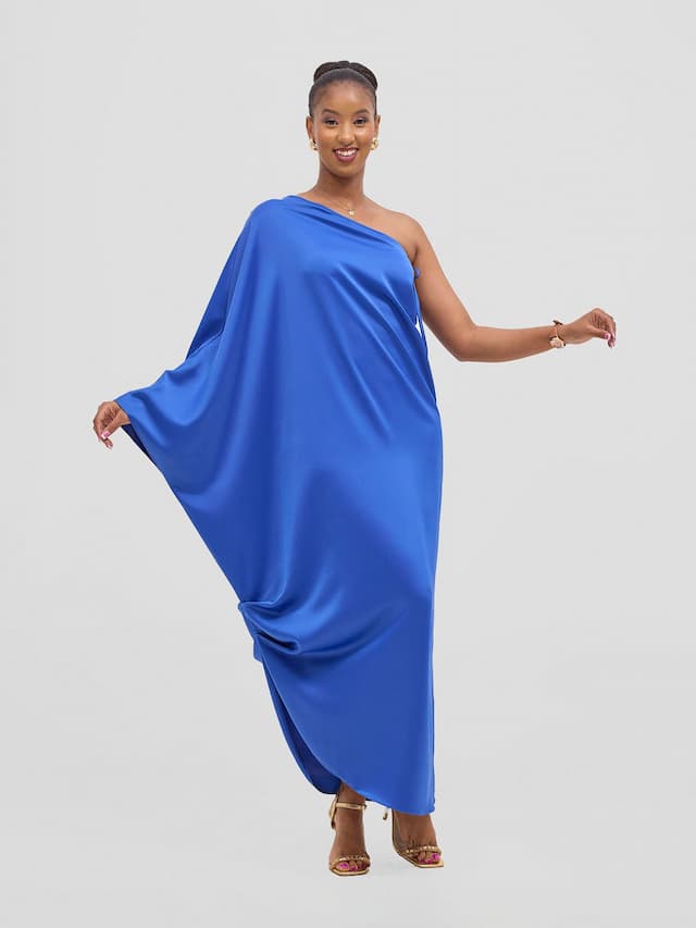 Vivo Yene One Shoulder Kaftan - Royal Blue
