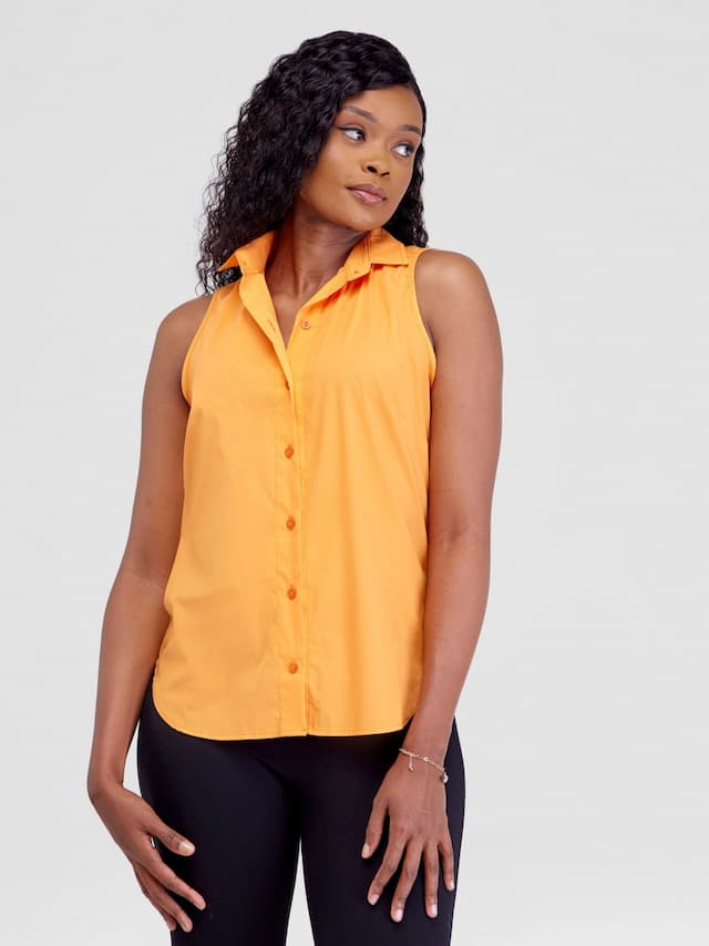 Safari Kamari Halter Shirt -  Orange