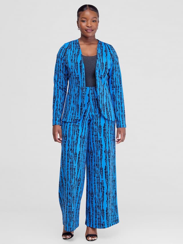Vivo Imara Long Sleeve Jacket  - Blue  Miwa Print