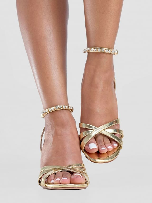 Nine West Fran Heel Sandals - Golden