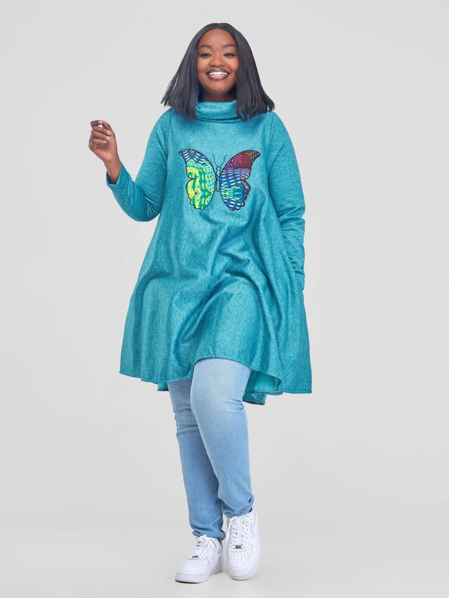 Khay Designs Fleece Smart Casual Dress - Mint