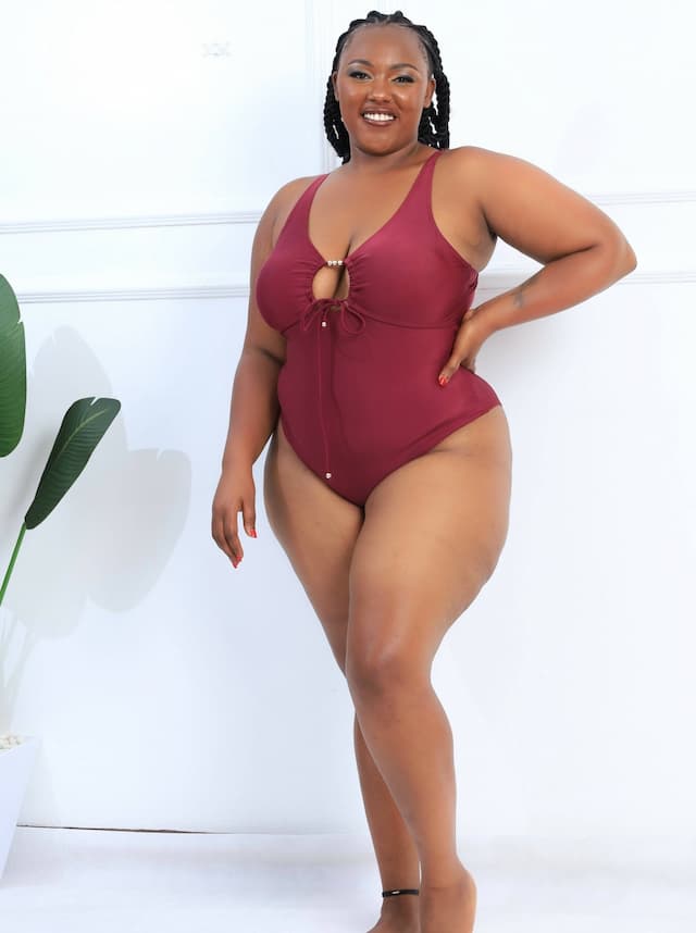 Shells Attic Swimwear Suit Monokini - Maroon