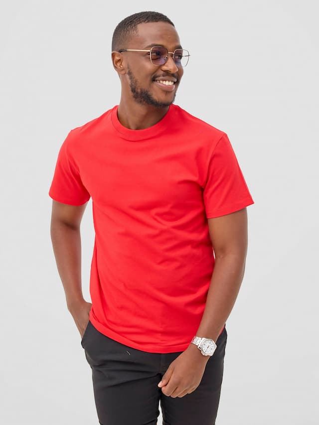 Zuria Fashions Unisex Roundneck T-shirt - Red