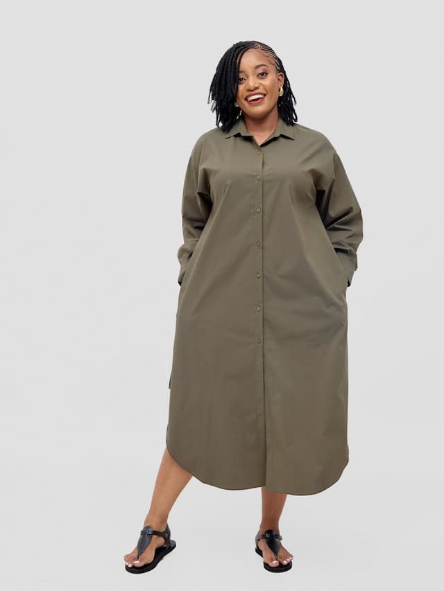 Safari Mansi Bishop Sleeve Shacket - Hunters