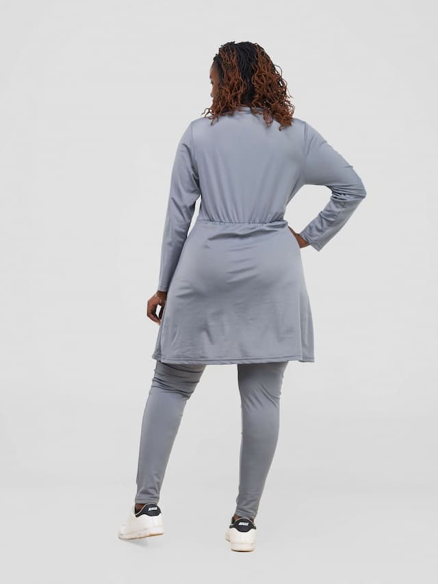 Modest Workout Skirt Jumpsuit - Grey