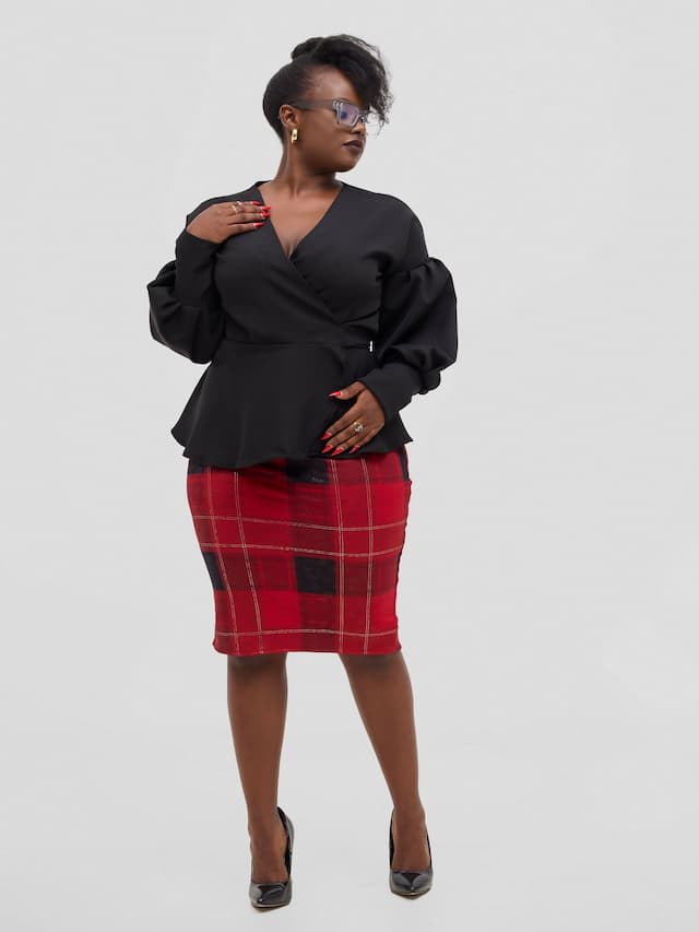 Silk House Collections Mia Skirt - Plaid Red