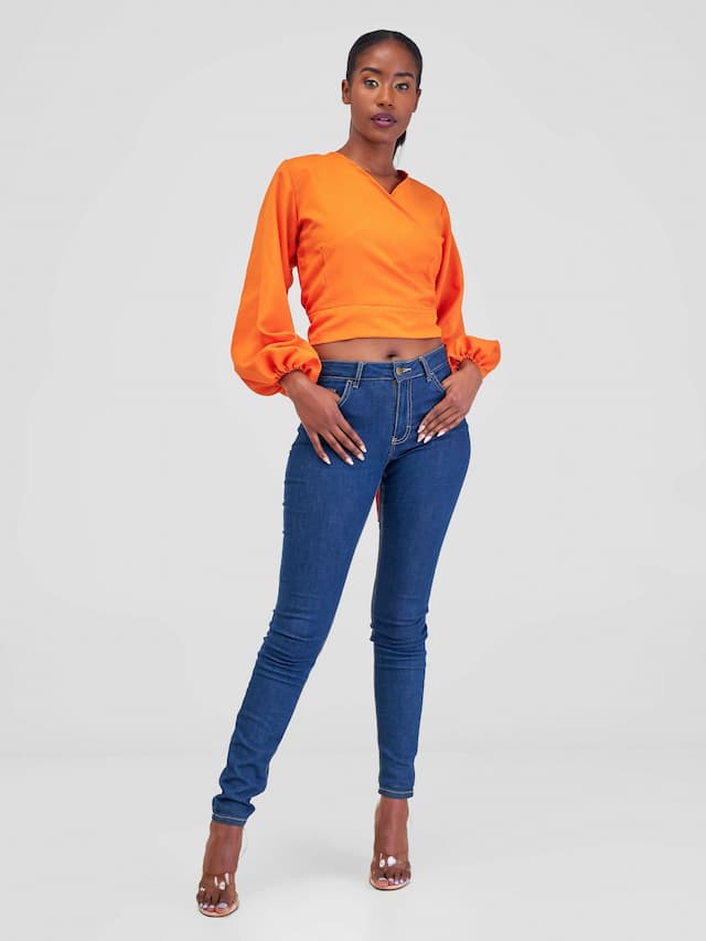Tribelly Fashions Bloom Top - Orange