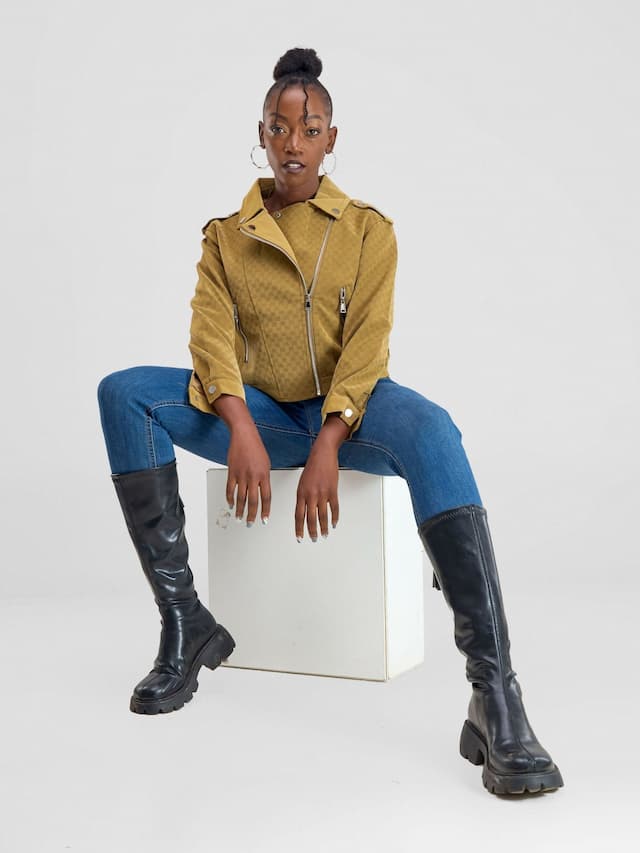 Stylish Sisters Suede Jacket - Beige