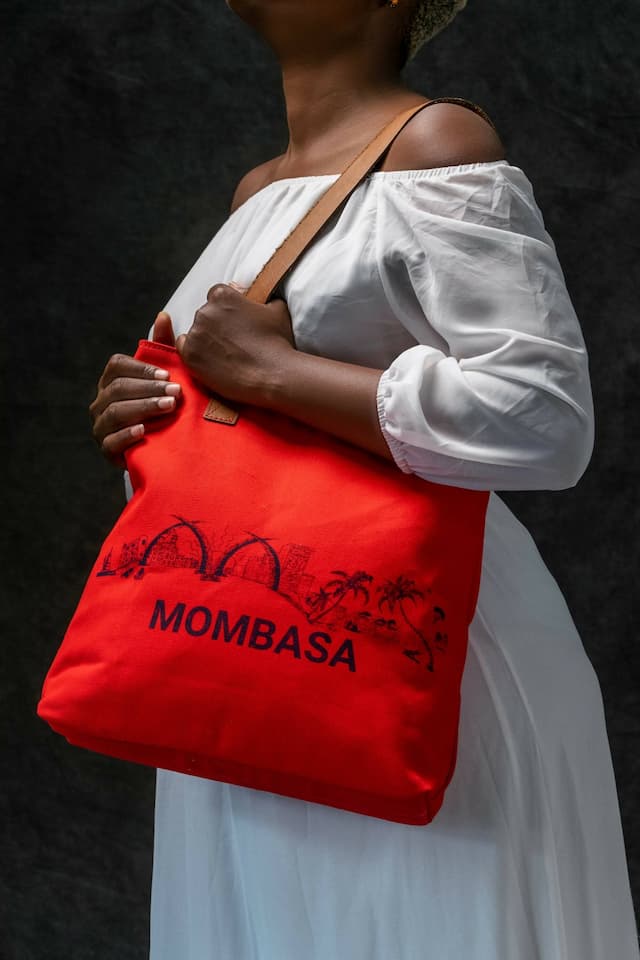 Eden Leather Mombasa Canvas Tote Bag - Red
