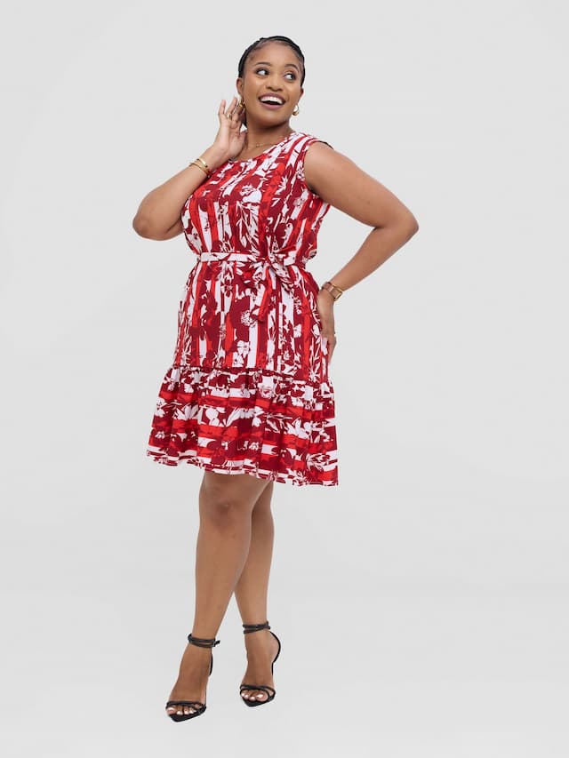 Lizola Omonoro Dress - White / Red