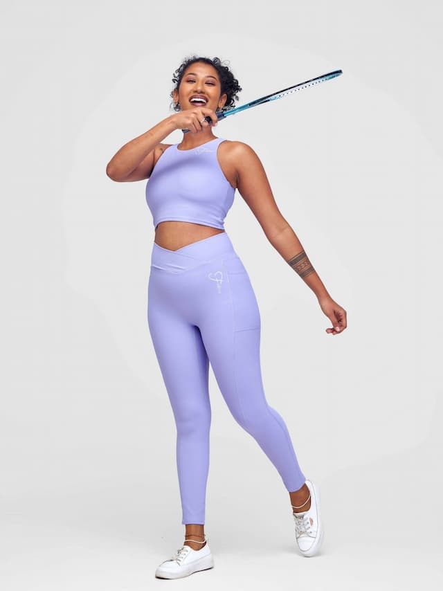 Fabtive Maridadi Sleeveless Set - Purple