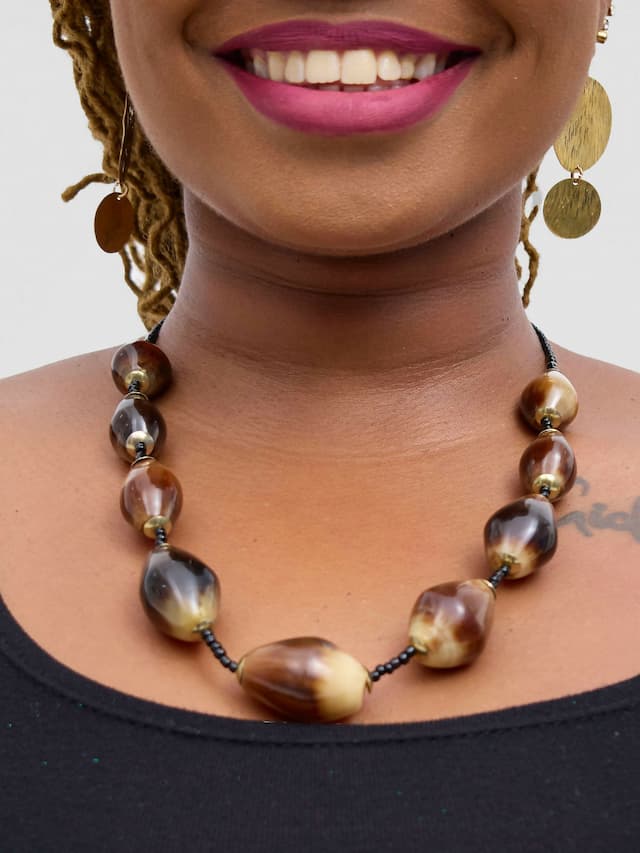 Ankara Hub Tamaduni Necklace - Brown