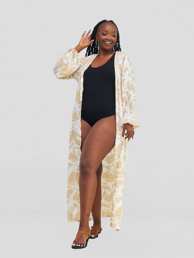 Shells Attic Cover up Kimono - Brown