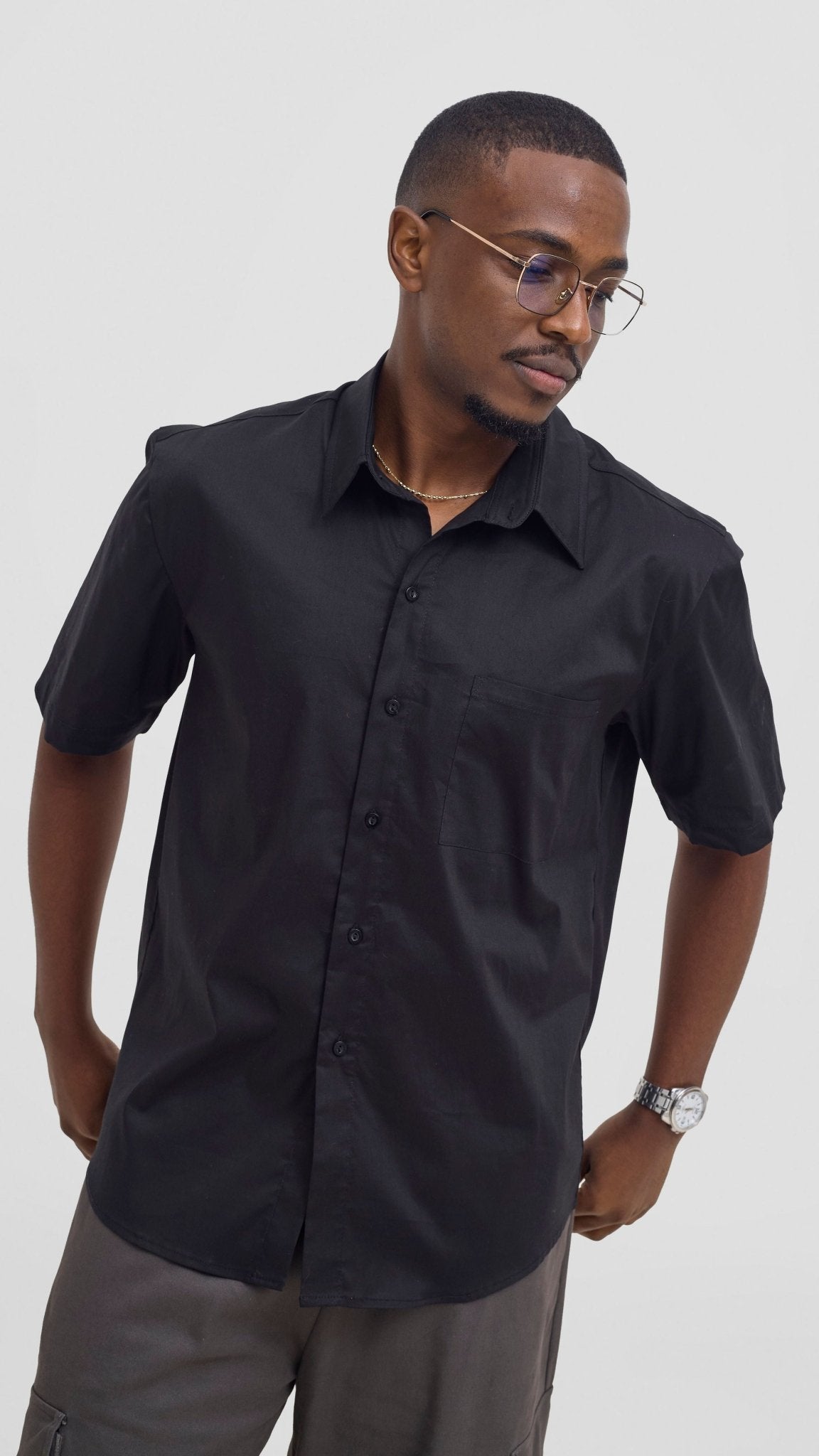 Shiv & Shikie X Safari Short Sleeve Shirt - Black