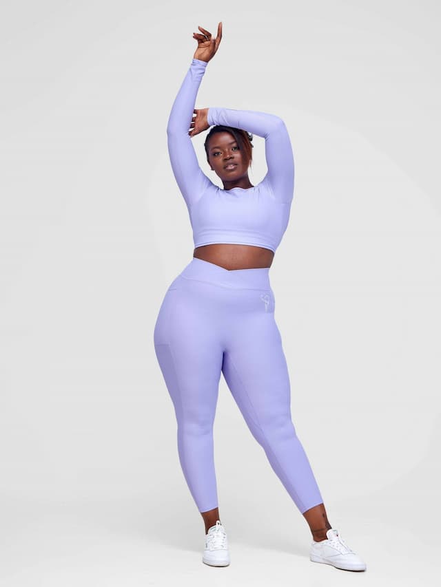 Fabtive Maridadi Long Sleeved Set - Purple