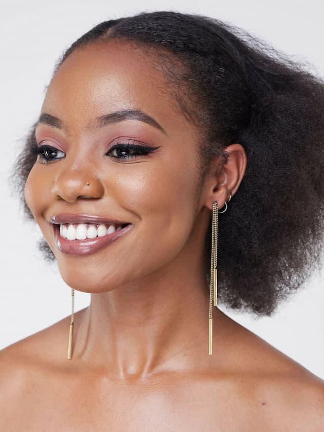 The M Collective Long Bar Brass Earrings - Gold