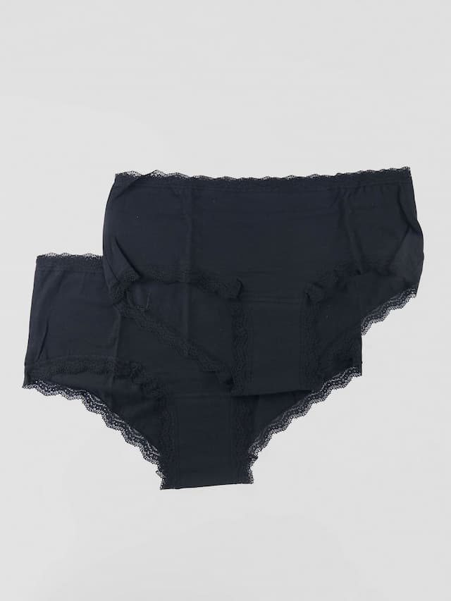 Shorts With Lace Panty - Black