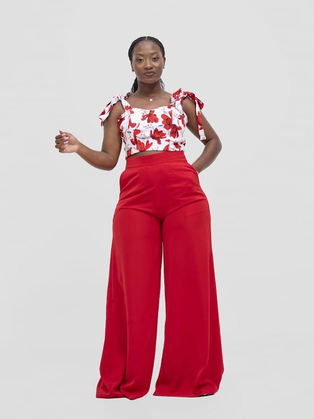 Chic Clique One Floral Top - Red