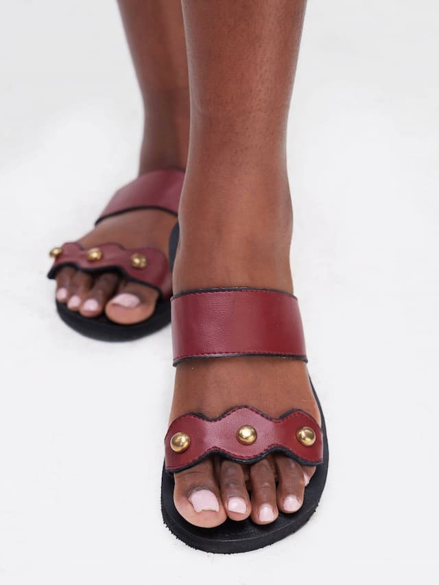 Biba Trends Collections Maroon Sandals - Maroon / Black