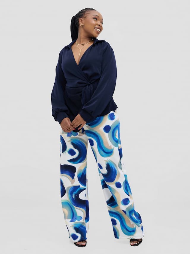 Silk House Collection Liora Top - Navy Blue