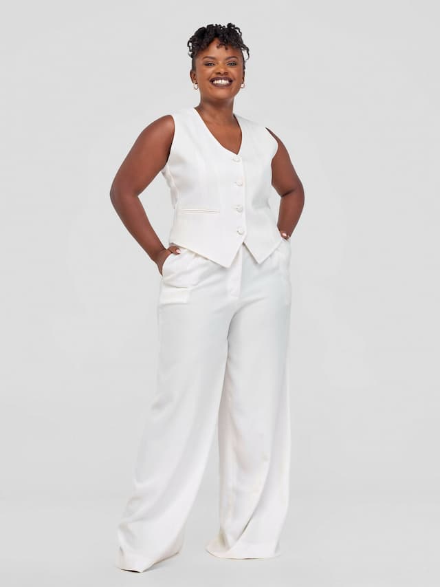 Izulu Sarah Pant Set - Cream White