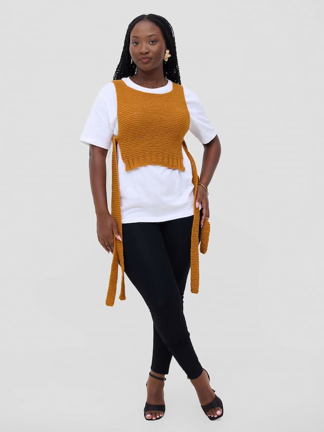 Ogfra Knits Elysian Knit Vest - Mustard